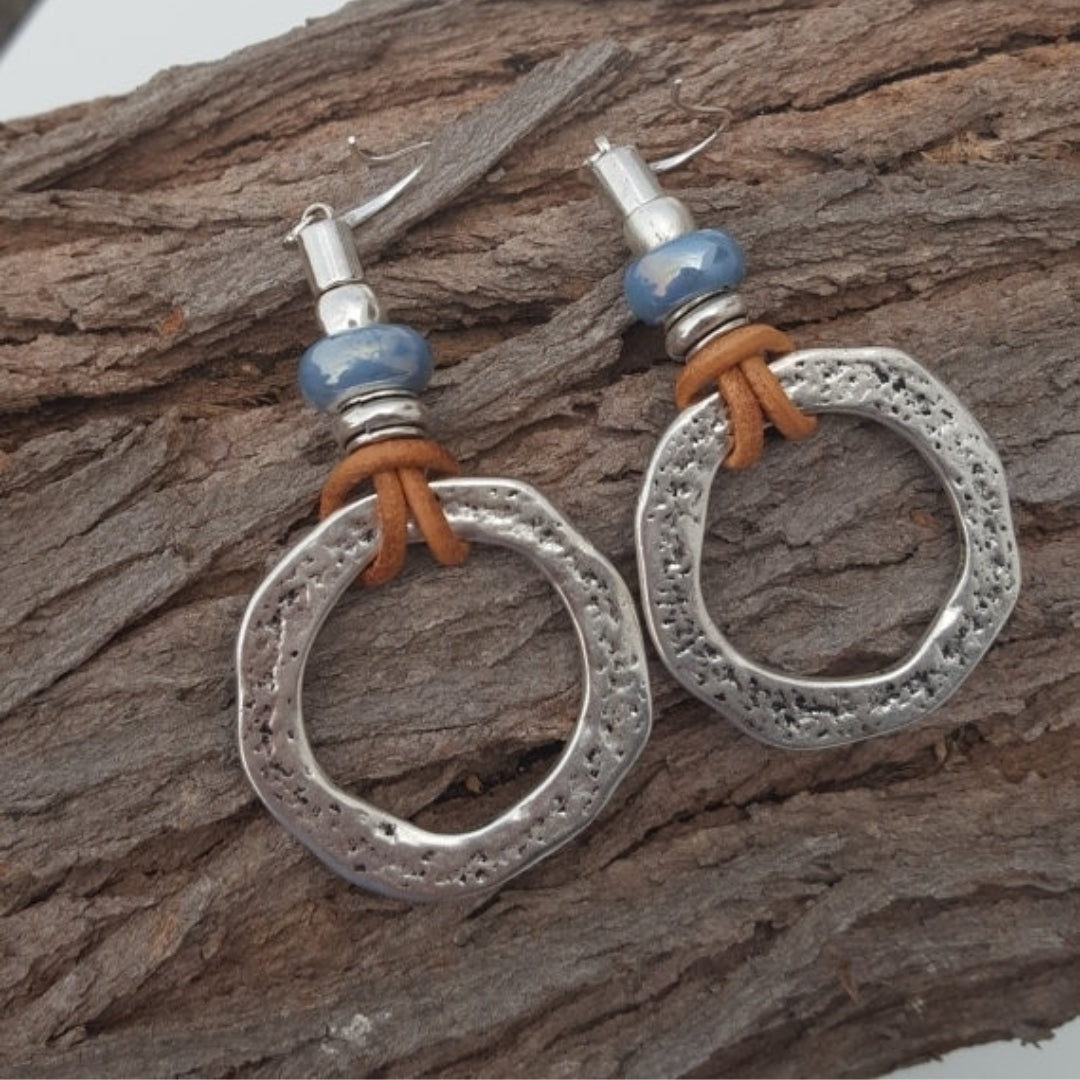 Classic Boho Silver Circle Earrings