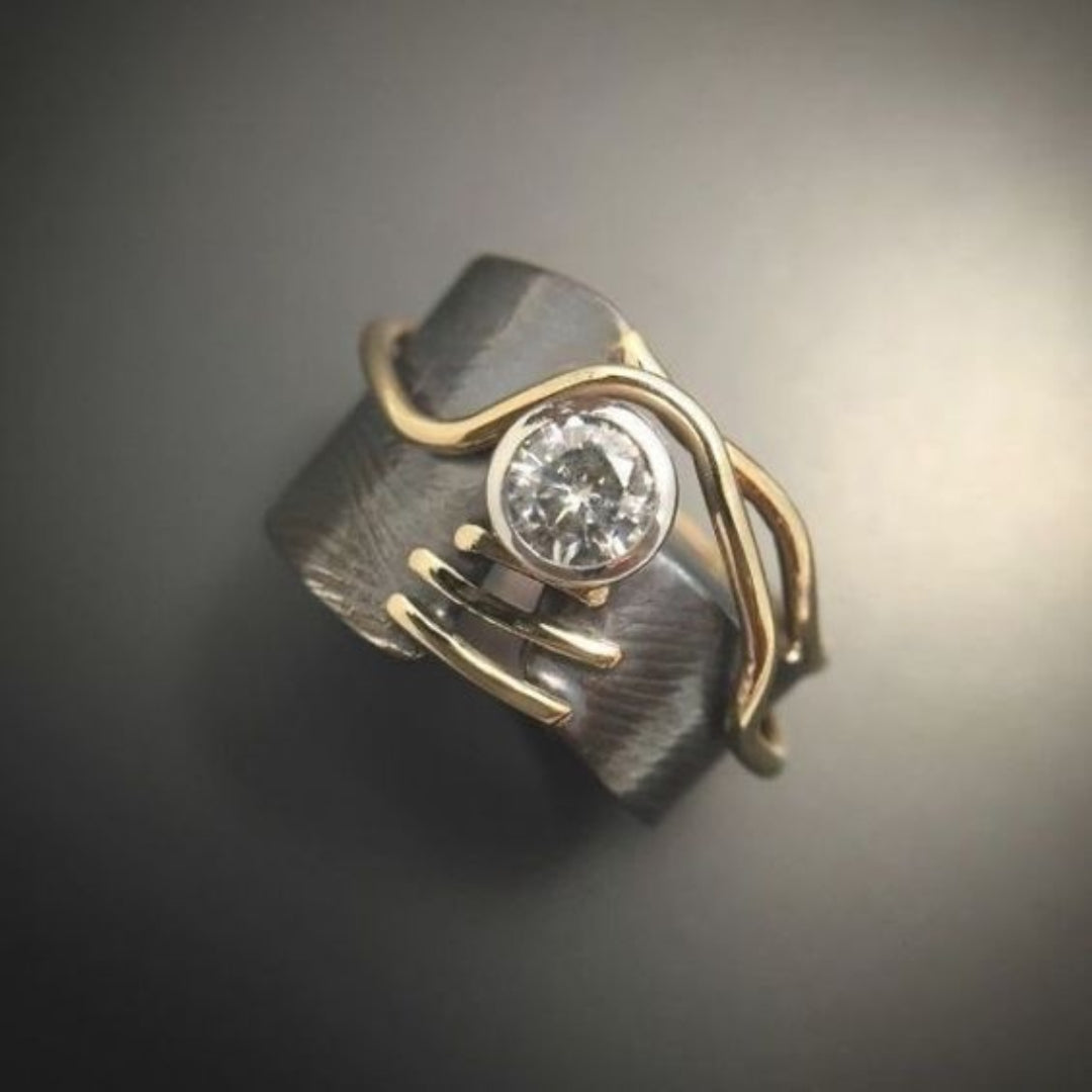 Timeless Dark Silver Zirconia Ring