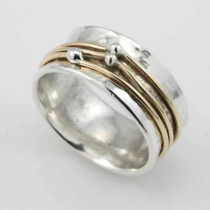 Timeless Gold Layered Silver Ring