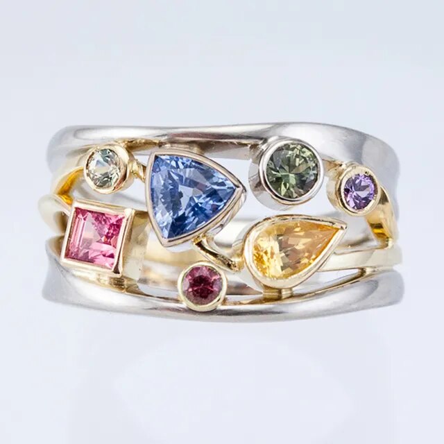 Stylish Multicolor Zirconia Ring
