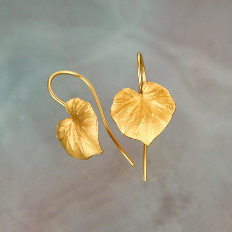 Stylish Golden Leaf Earrings
