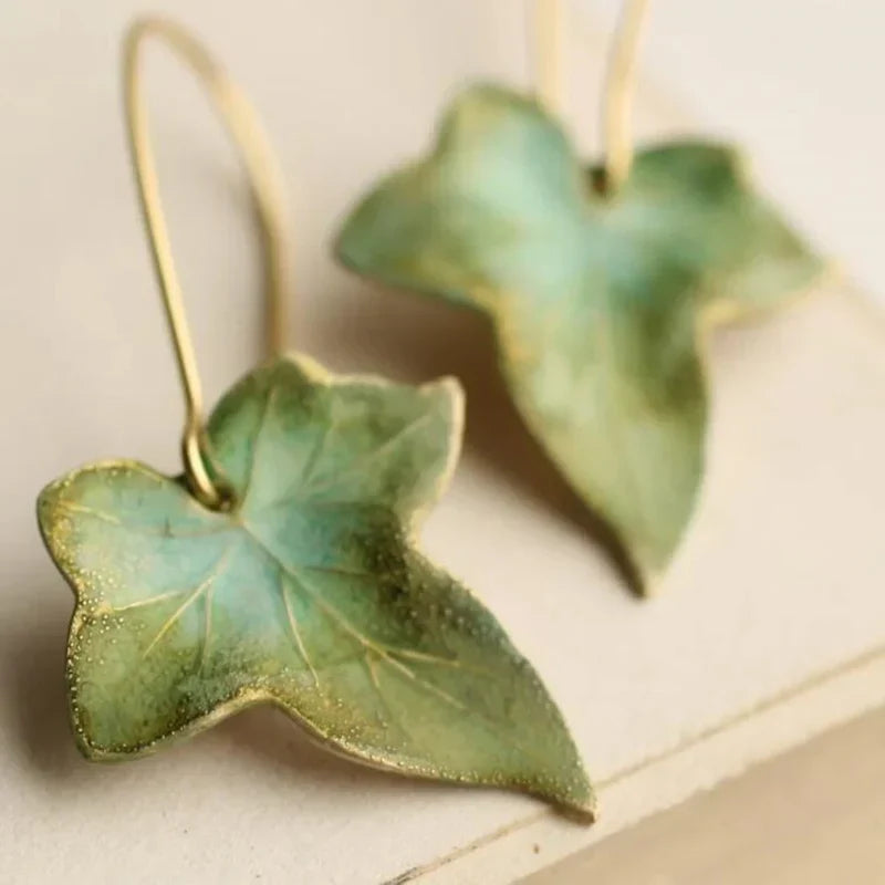 Elegant Green Leaf Earrings