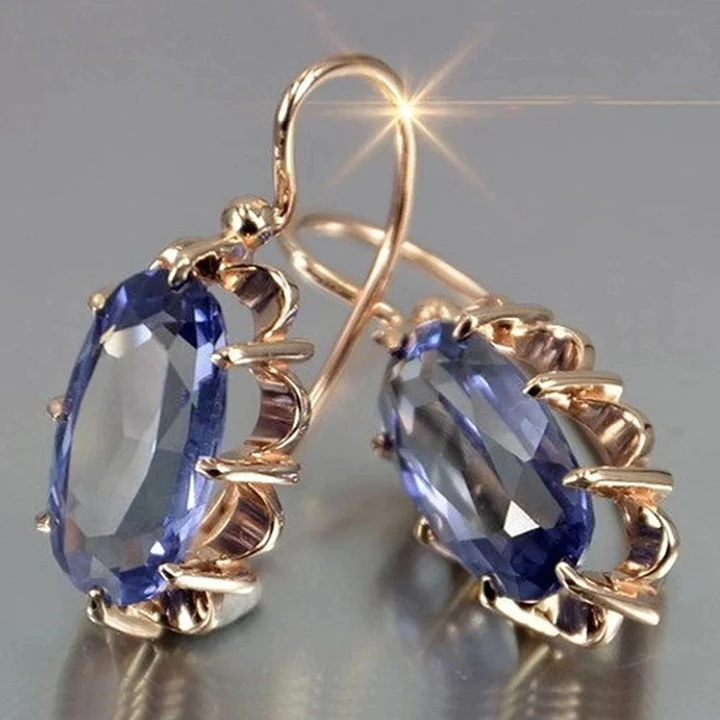 Elegant Blue Zirconia Earrings