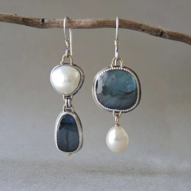 Timeless Natural Blue Stone Earrings