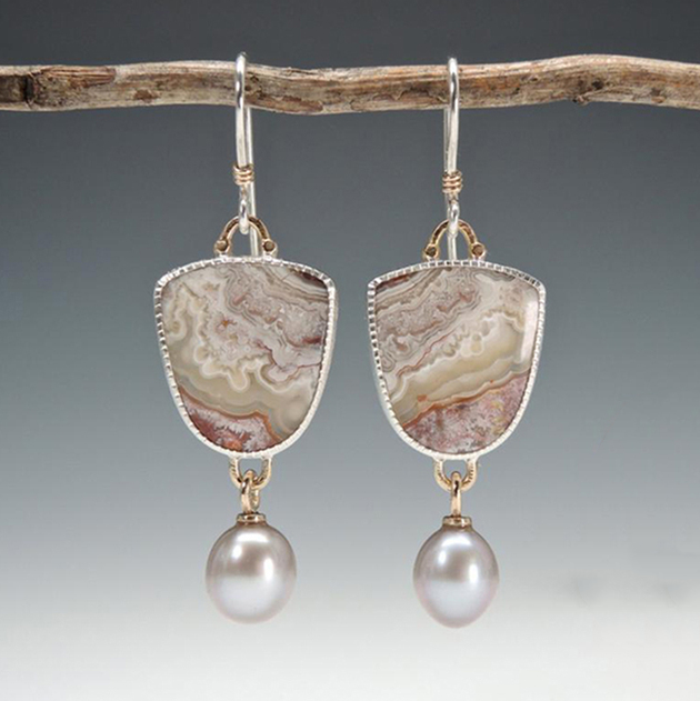 Classic Natural Stone Pearl Earrings