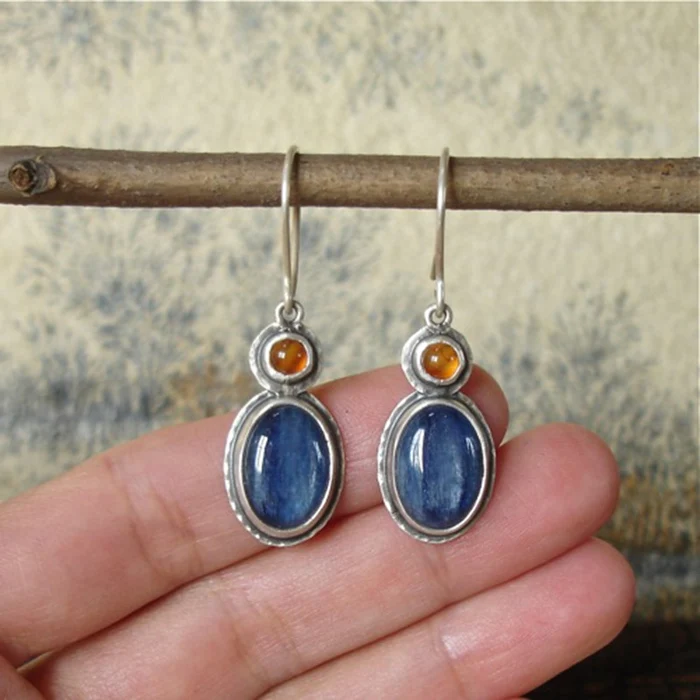 Trendy Blue Crystal Earrings