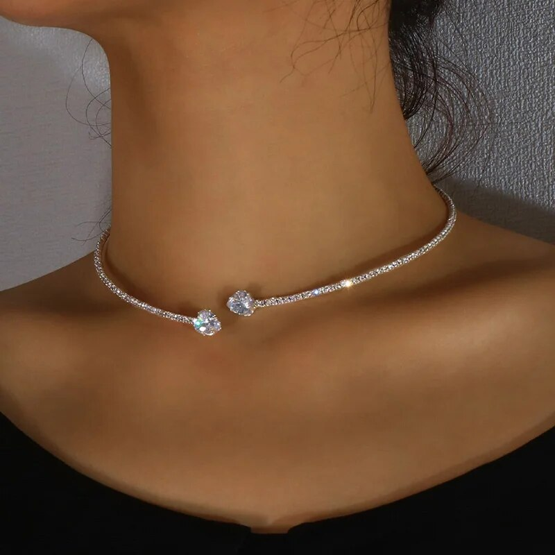 Minimalist Double Zirconia Necklace