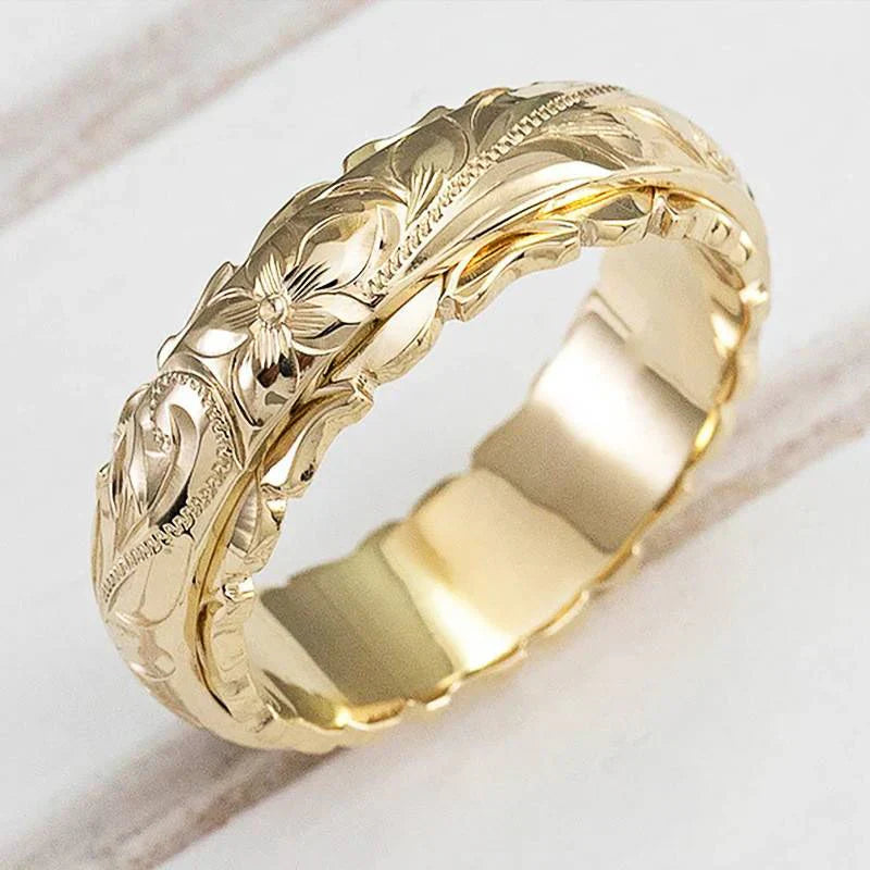 Trendy Gold Flower Ring