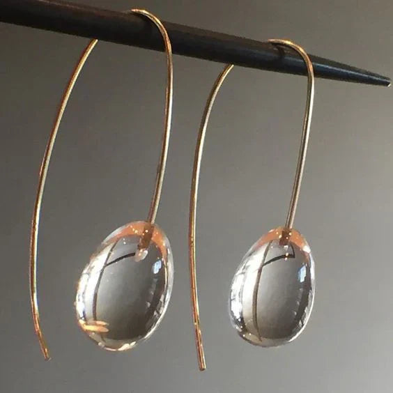 Classic Grey Crystal Drop Earrings