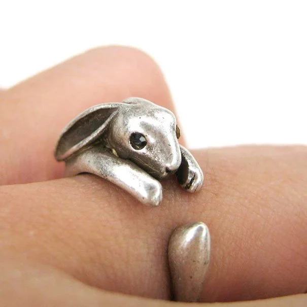 Trendy Silver Bunny Ring