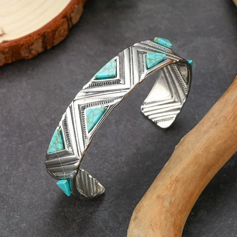 Stylish Bohemian Tribal Turquoise Bangle Bracelet