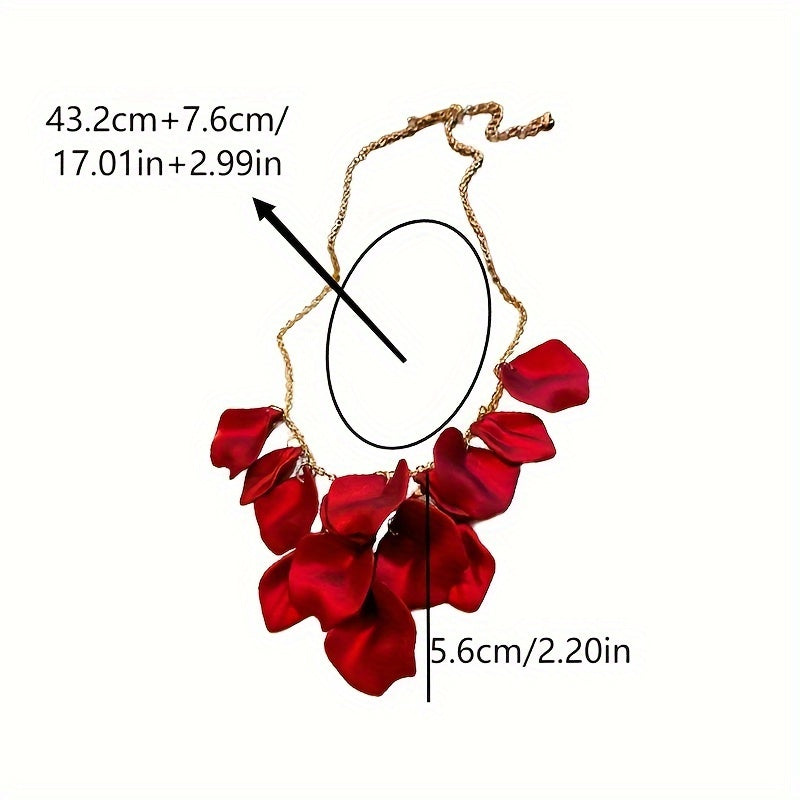 Stylish and Elegant Floral Petal Tassel Necklace