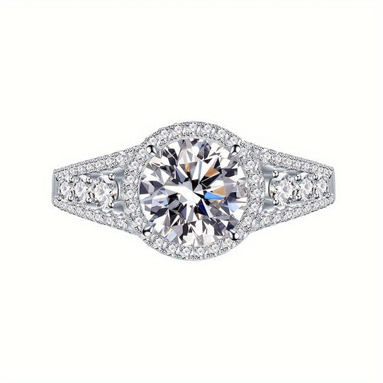 Trendy Blue Moissanite Ring