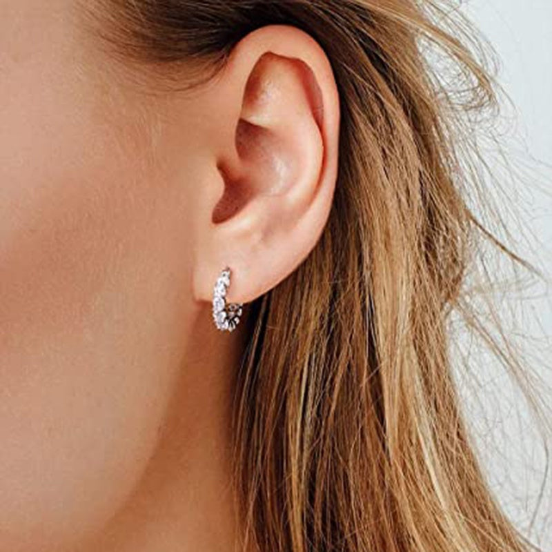 Minimalist Zirconia Hoop Earrings
