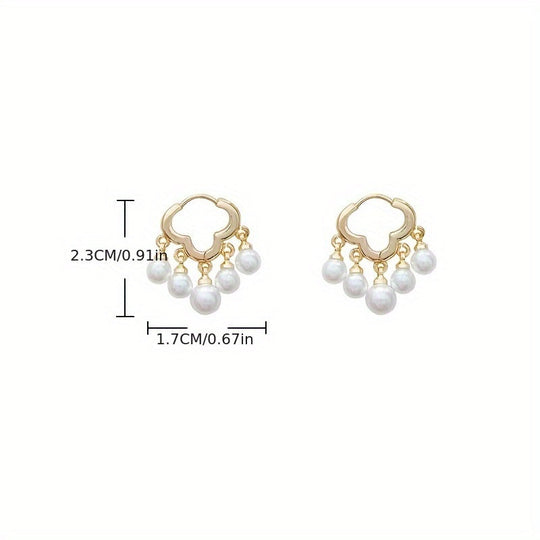 Hollow Cloud Pearl Dangle Earrings