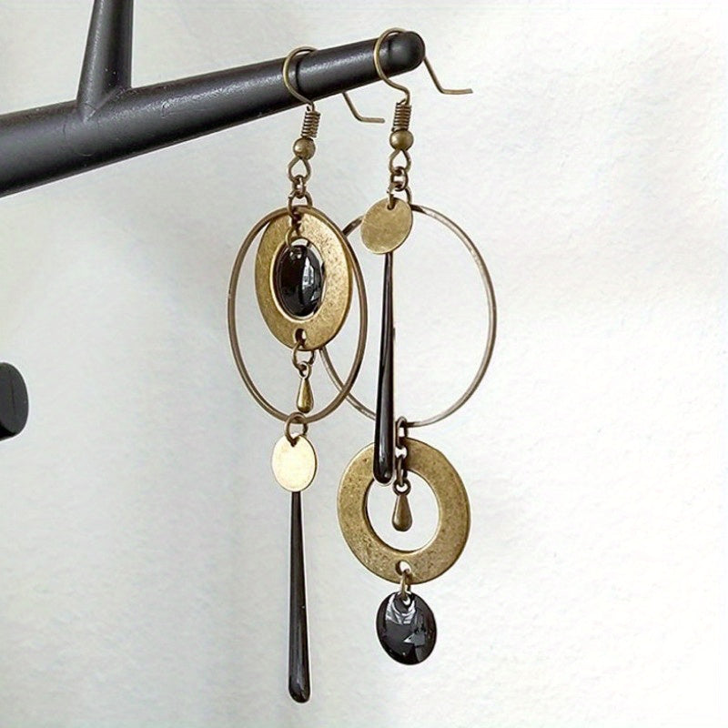 Timeless Geometric Circle Dangle Earrings