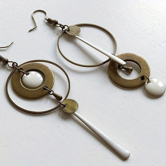 Timeless Geometric Circle Dangle Earrings