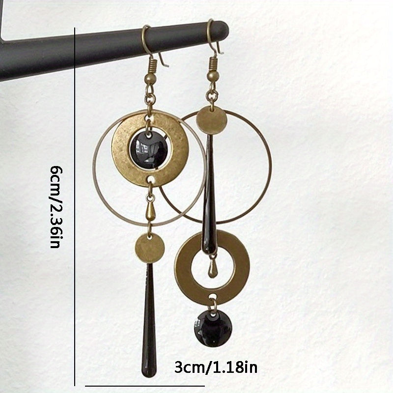 Timeless Geometric Circle Dangle Earrings