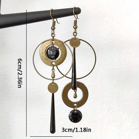 Timeless Geometric Circle Dangle Earrings