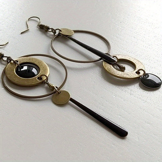Timeless Geometric Circle Dangle Earrings