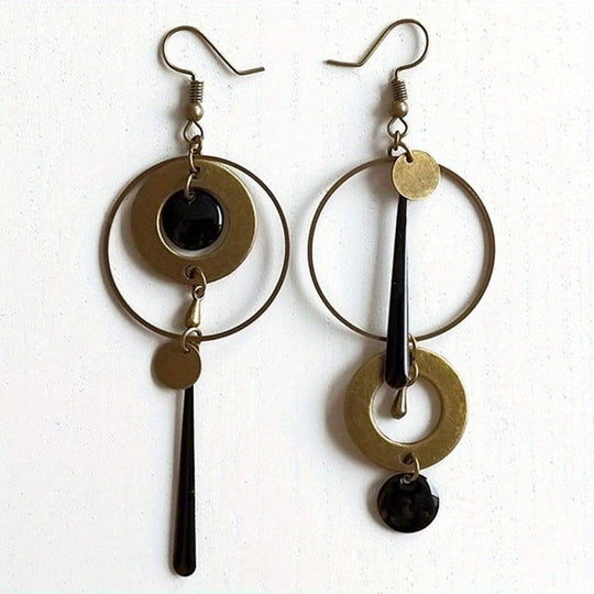 Timeless Geometric Circle Dangle Earrings