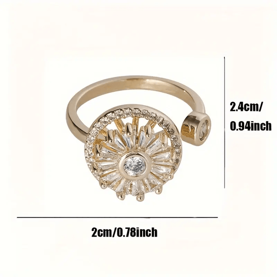 Timeless Style Copper Ring with Synthetic Cubic Zirconia