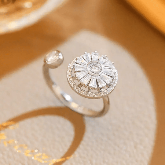 Timeless Style Copper Ring with Synthetic Cubic Zirconia