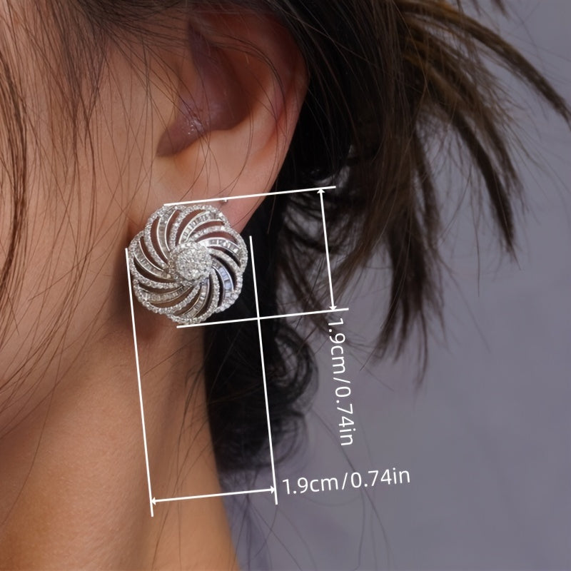 Stylish Zirconia Flower Earrings