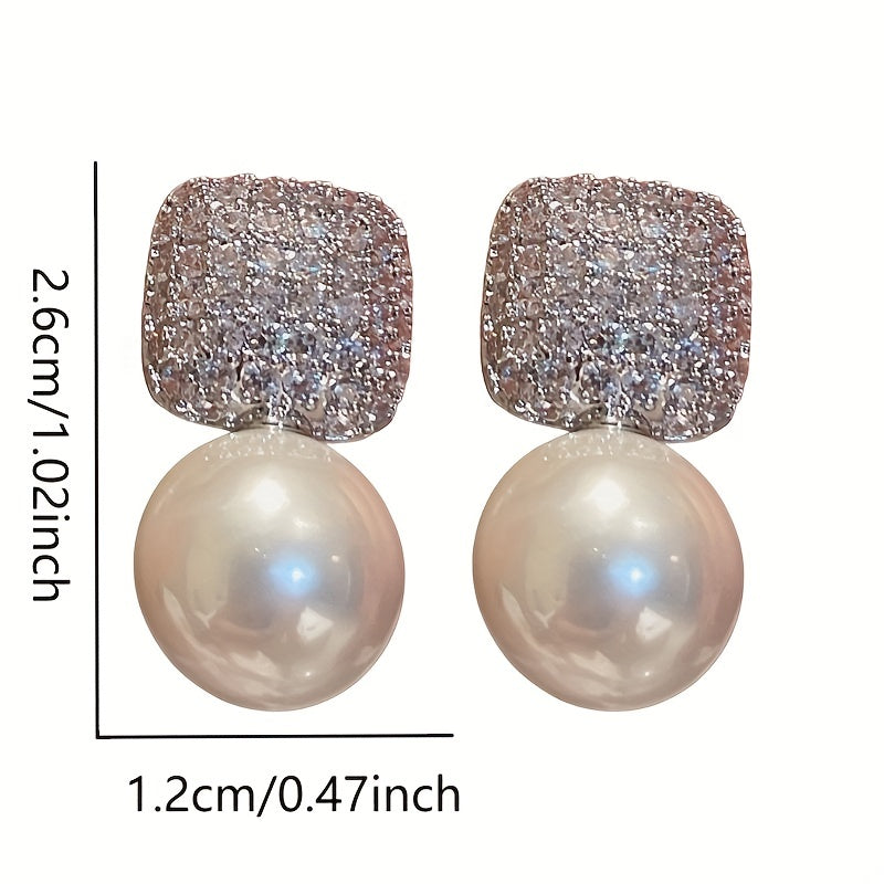 Modern Blingbling Square Pendant Earrings
