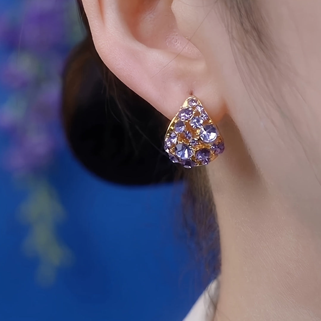 Elegant Purple Glass & Earrings