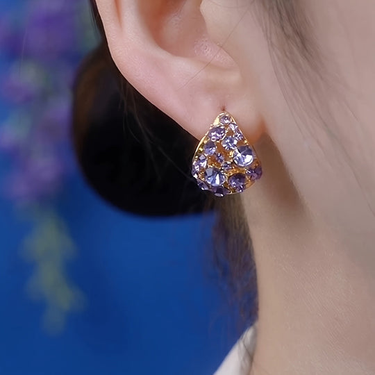 Elegant Purple Glass & Earrings