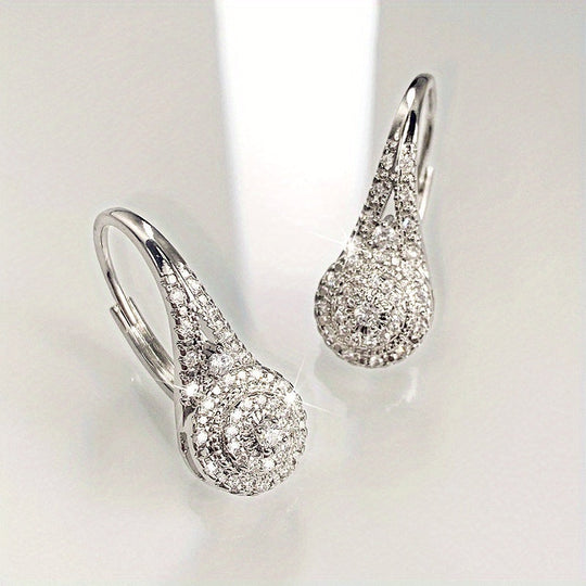 Elegant Cubic Zirconia Drop Earrings