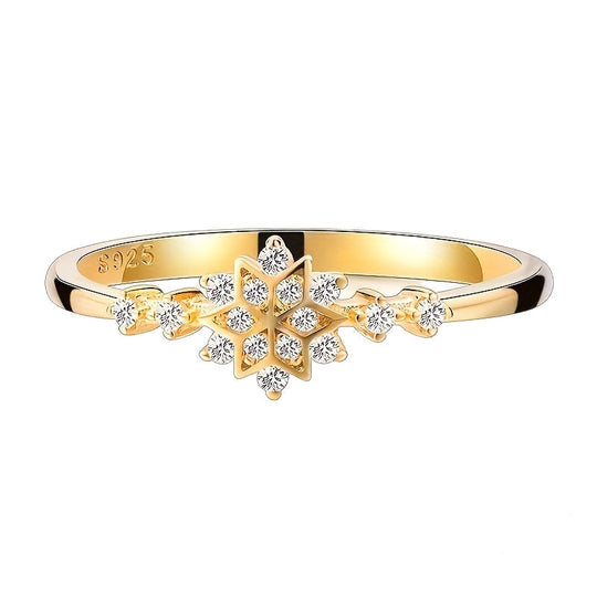 Elegant Zirconia Snowflake Ring
