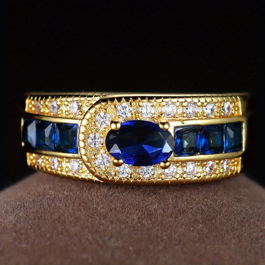 Vibrant Inlaid Zirconia Band Ring