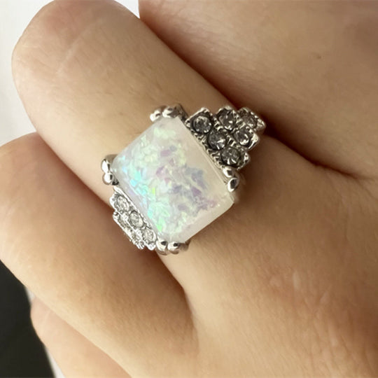 Sleek Classic Inlaid Gem Ring