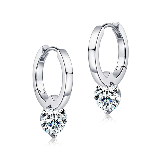 Stylish Round Moissanite Hoop Earrings