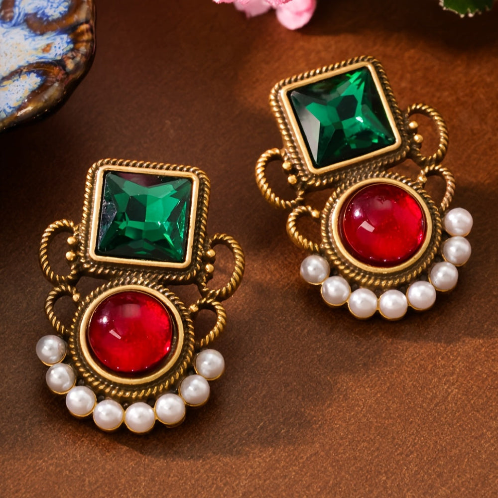 Colorful Rhinestone Earrings