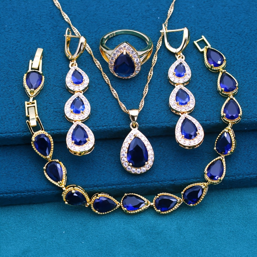 Elegant Timeless Water Drop Style Jewelry Set