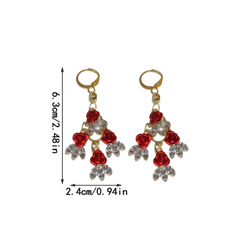Timeless Rose Tassel Drop Earrings