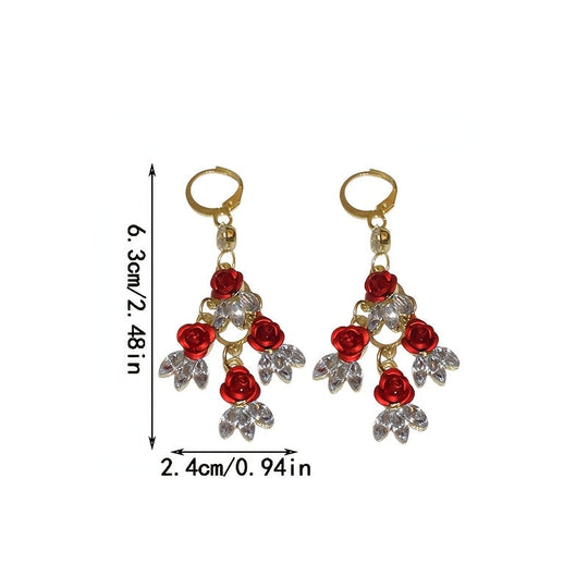 Timeless Rose Tassel Drop Earrings