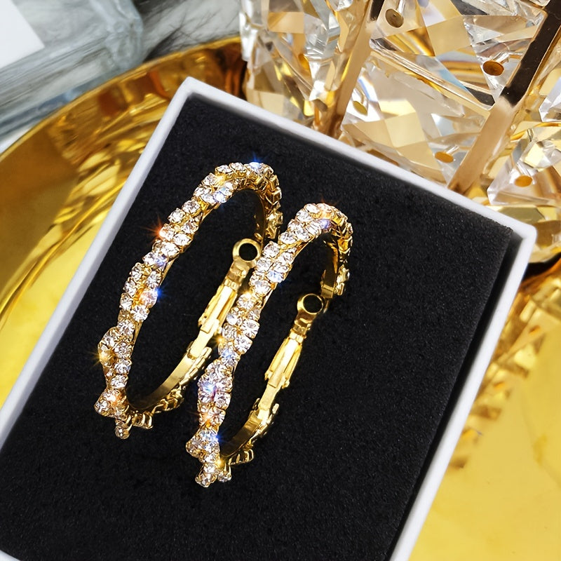 Modern Bling Hollow-Out Circle Earrings