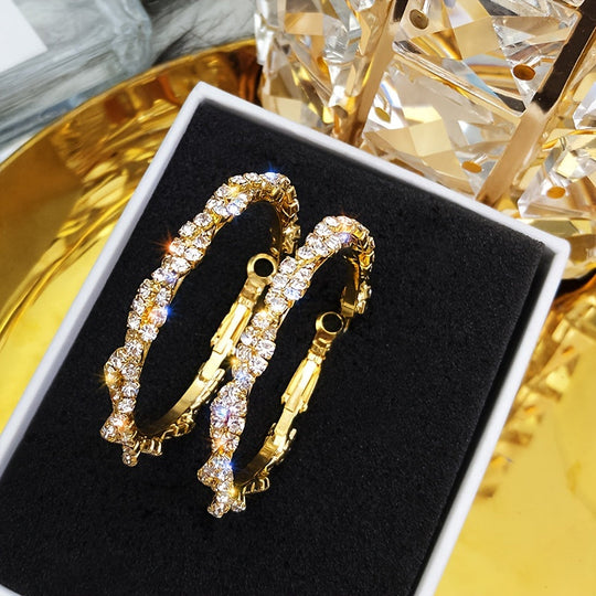 Modern Bling Hollow-Out Circle Earrings