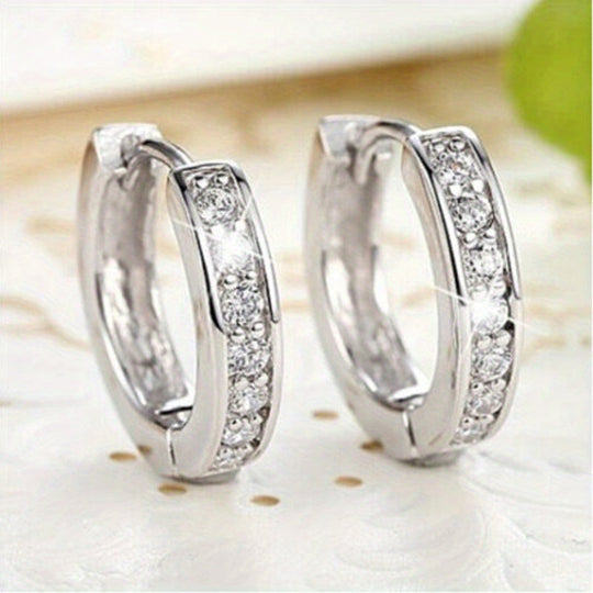 Elegant Zirconia Hoop Earrings