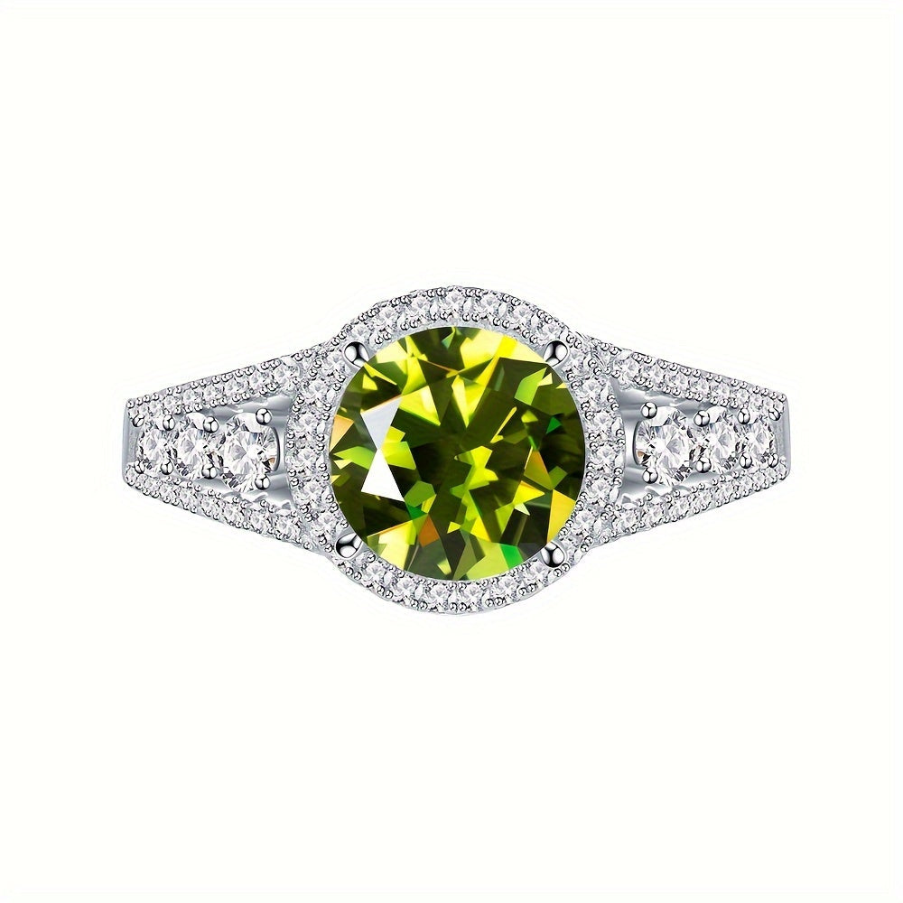 Trendy Blue Moissanite Ring