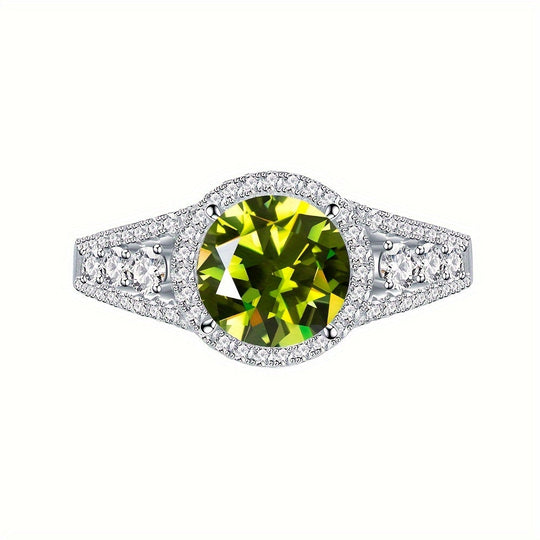 Trendy Blue Moissanite Ring