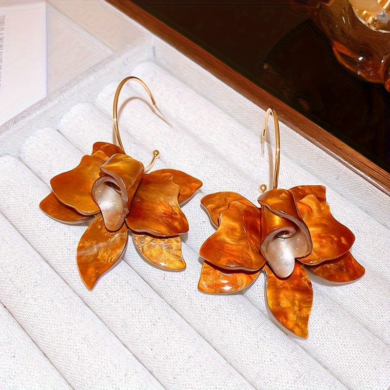 Timeless Resin Flower Dangle Earrings