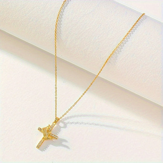 Trendy Crown Cross Pendant Necklace