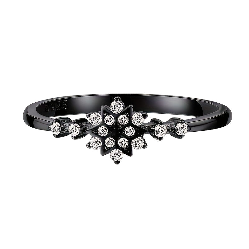 Elegant Zirconia Snowflake Ring
