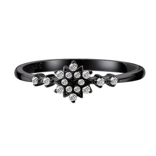 Elegant Zirconia Snowflake Ring