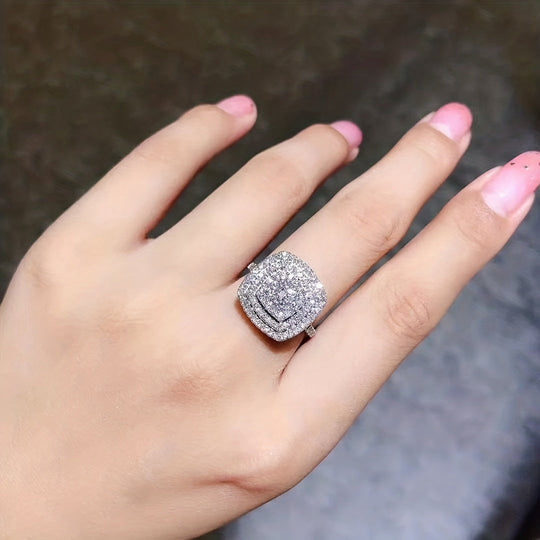 Minimalist  Full White Zirconia Ring